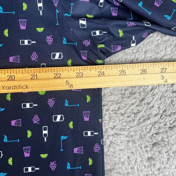 FootJoy Polo Shirt Mens XL Blue Cocktail Grapes Golf Tee All Over Print AOP - Picture 12 of 12